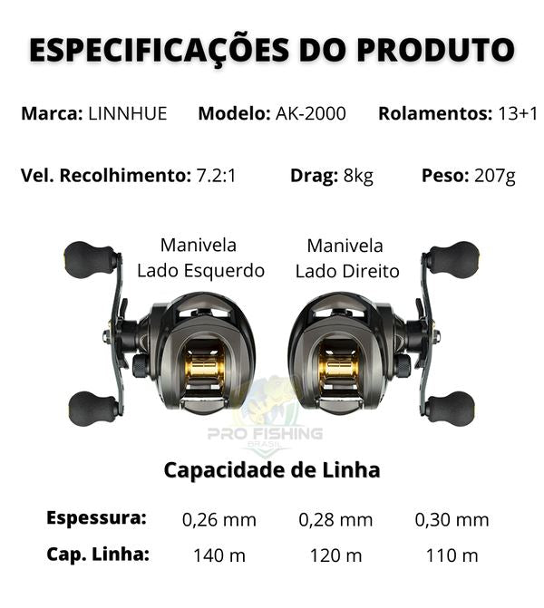 Nova Carretilha Premium LURE PRO AK-2000 ANZ1401