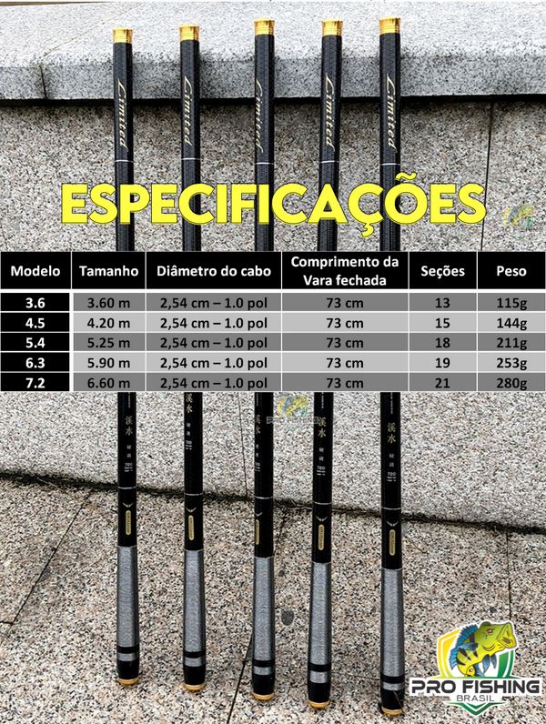 Nova Vara Telescópica de Carbono Premium LIMITED ANZ1435